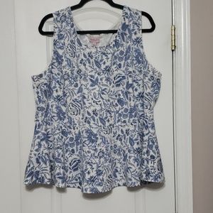 Floral dress tank top with bottom flare 3x